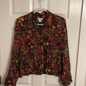 Paisley Christopher & banks jacket / blouse